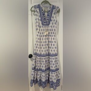 Blue & White Maxi Dress